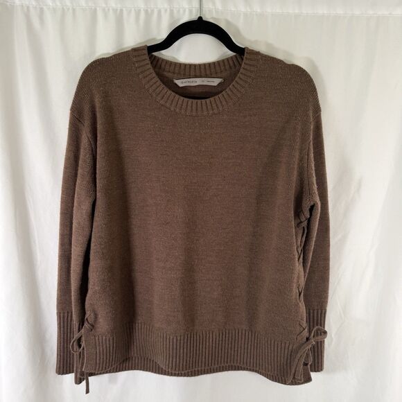 Athleta Wool Blend Sweater Women's XS Brown Knit Crew Neck Long Sleeve - Picture 1 of 10